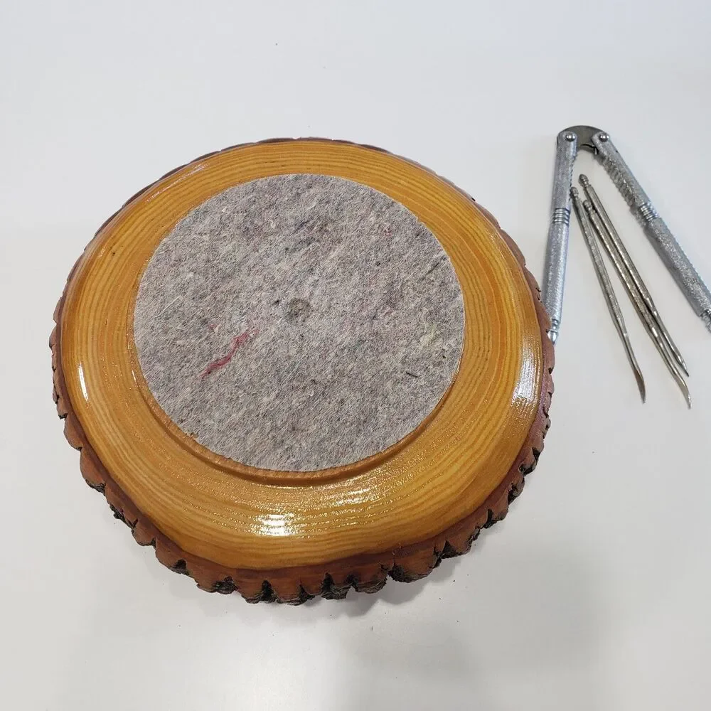 Vintage wooden nutcracker bowl with nutcracker tools, Great condition